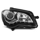 Coppia di fari a Led stile luce diurna Volkswagen Touran 06-10 Neri