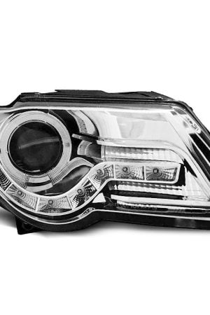 Coppia di fari a Led stile luce diurna Volkswagen Passat B6 3C 05-10 Chrome