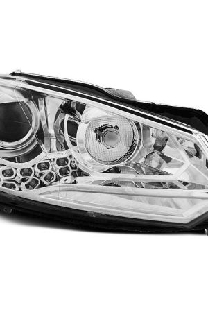 Coppia di fari DRL vera luce diurna Volkswagen Golf VI 08-12 Chrome