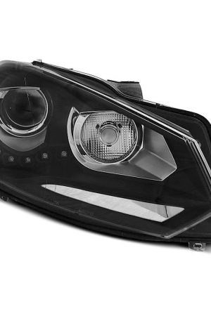 Coppia di fari DRL vera luce diurna Volkswagen Golf VI 08-12 Neri