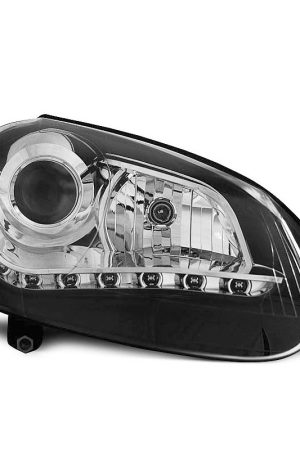 Coppia di fari a Led stile luce diurna e Xenon Volkswagen Golf V 03-09 Chrome
