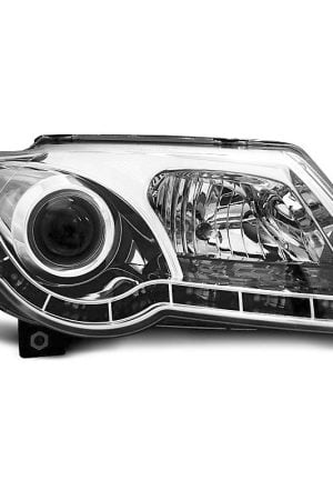 Coppia di fari DRL vera luce diurna Volkswagen Passat B6 3C 05-10 Chrome