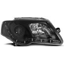 Coppia di fari DRL vera luce diurna Volkswagen Passat B6 3C 05-10 Neri