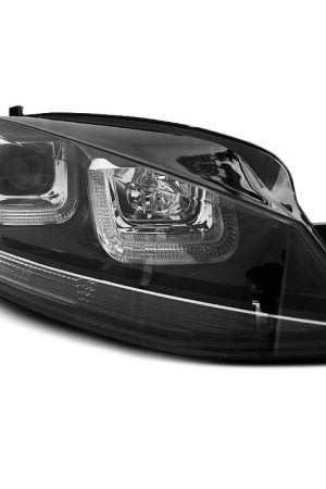 Coppia di fari U-Led DRL vera luce diurna Volkswagen Golf VII 12- Neri