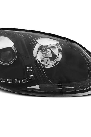 Coppia di fari a Led vera luce diurna DRL Volkswagen Golf V 03-09 Neri