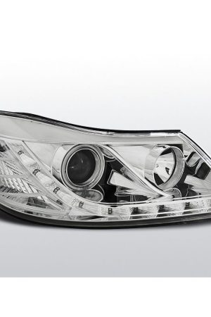 Fari Led stile luce diurna Angel Eyes CCFL Skoda Octavia II 09-12 Chrome