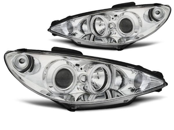 Fari Led stile luce diurna CCFL Peugeot 206 02- Chrome