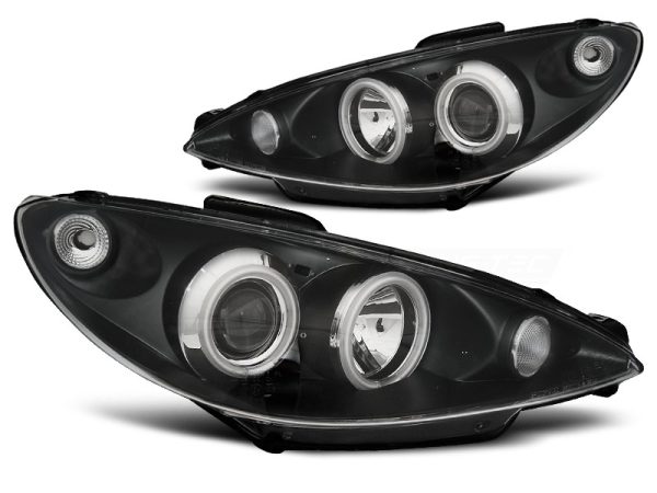 Fari Led stile luce diurna CCFL Peugeot 206 02- Neri