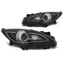 Coppia di fari Tube light Mazda 3 09-13 Neri