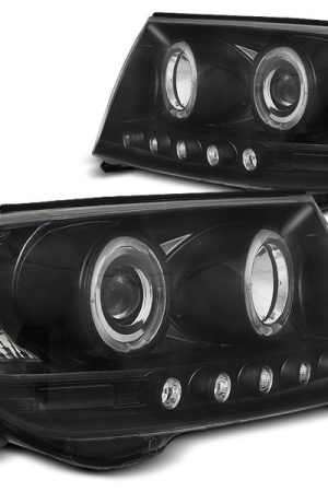 Fari Angel Eyes Toyota Land Cruiser FJ200 07-12 Neri