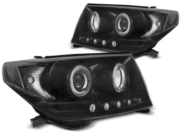 Fari Angel Eyes Toyota Land Cruiser FJ200 07-12 Neri