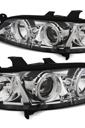 Coppia di fari Angel Eyes CCFL Opel Vectra B 99-02 Chrome