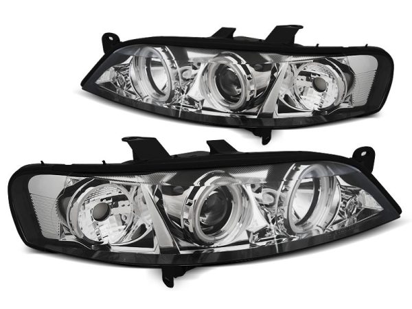 Coppia di fari Angel Eyes CCFL Opel Vectra B 99-02 Chrome