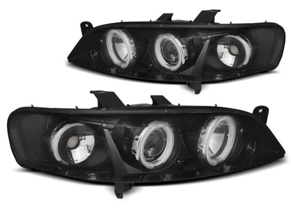 Coppia di fari Angel Eyes CCFL Opel Vectra B 99-02 Neri