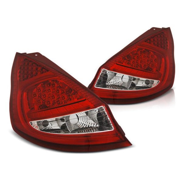 Coppia fari Led posteriori Ford Fiesta 08- Rosso-bianco