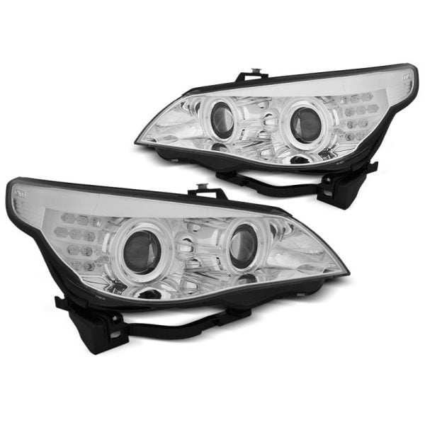 Fari CCFL Angel Eyes BMW Serie 5 E60 / E61 03-07 Chrome