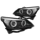 Fari CCFL Angel Eyes BMW Serie 5 E60 / E61 03-07 Neri