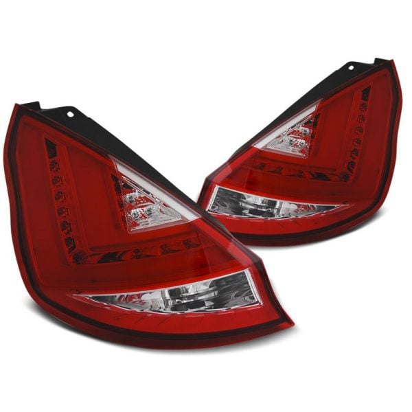 Coppia fari Led Bar posteriori Ford Fiesta 08-12 Rossi e Bianchi