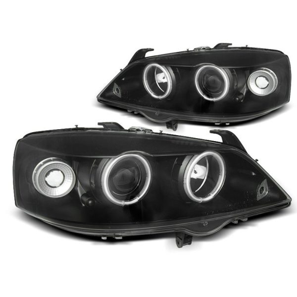 Coppia di fari CCFL Angel Eyes Opel Astra G 97-04 Neri