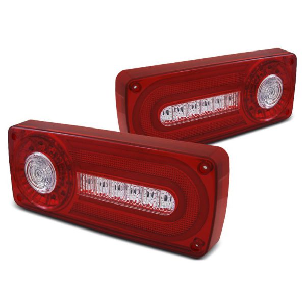 Coppia fari Led Bar posteriori Mercedes Classe G W463 86-12 Rossi e Bianchi