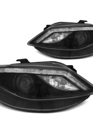 Fari Led stile luce diurna Seat Ibiza 6J 08-12 Neri