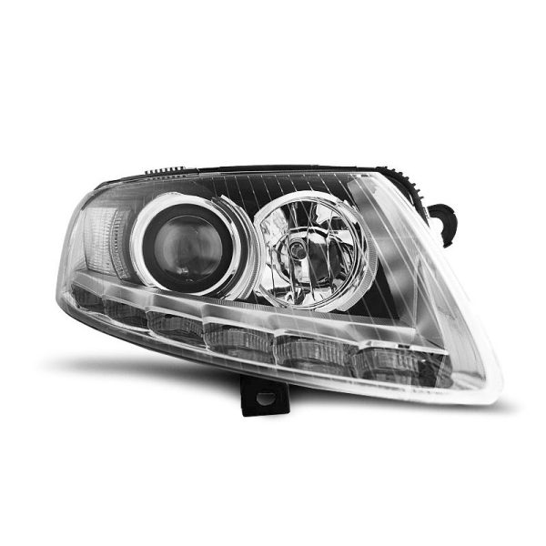 Fari Led vera luce diurna Audi A6 C6 04-08 Chrome