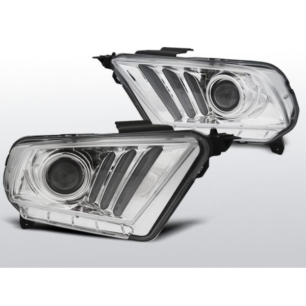 Fari Angel Eyes Ford Mustang V 10-13 Chrome