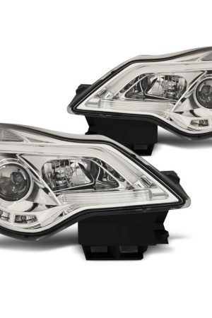 Coppia di fari DRL con vera luce diurna Opel Corsa D 06-14 Chrome