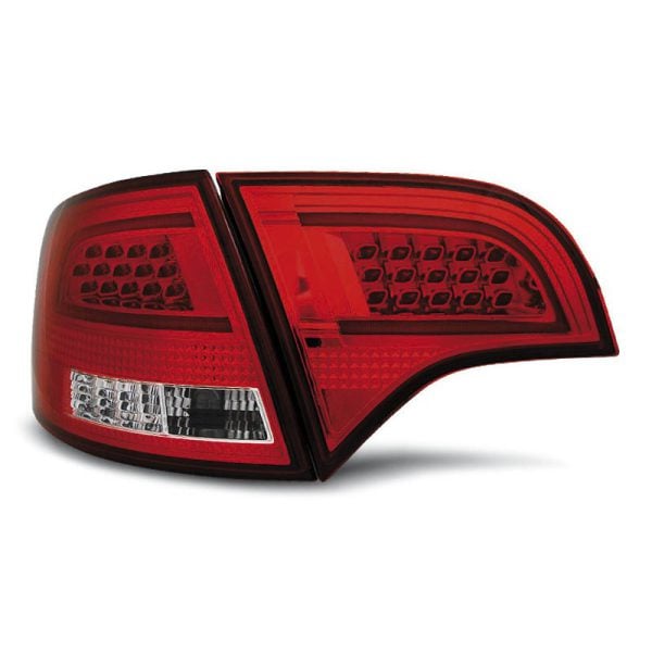 Coppia fari Led Bar posteriori Audi A4 B7 04-08 Avant Rossi e Bianchi