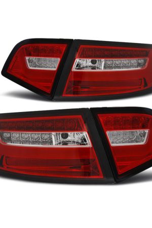 Coppia fari Led Bar posteriori Audi A6 C6 08-11 Rossi e Bianchi