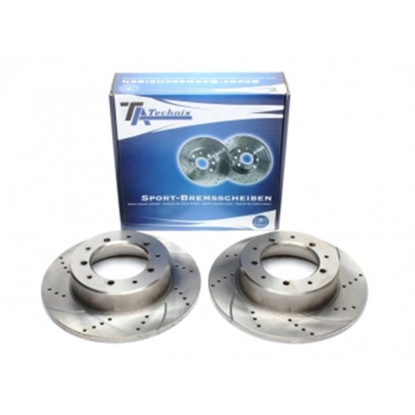 Dischi Freno posteriori sportivi forati e baffati per Land Rover Defender SW / Discovery I / Range Rover I