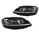 Coppia di fari U-Led DRL vera luce diurna Volkswagen Golf VII 12- Neri