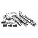 Sistema di scarico in acciaio Inox 2x76 DTM Opel Astra F-CC / Cadetto E-CC / Cabrio