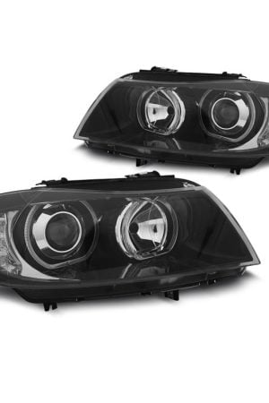 Fari LED Angel Eyes BMW Serie 3 E90 / E91 05-11 Neri