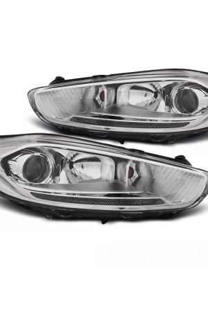 Coppia di fari a Led vera luce diurna Ford Fiesta MK7 13-16 Chrome