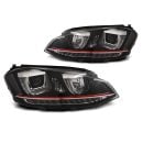 Coppia di fari DRL e DTS per Volkswagen Golf VII 12-17 Neri