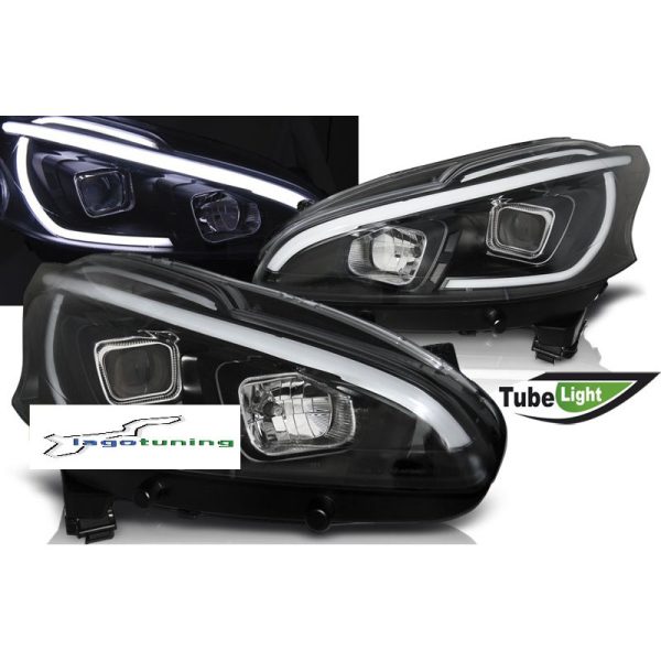 Fari Led tube light vera luce diurna Peugeot 208 12-15 Neri