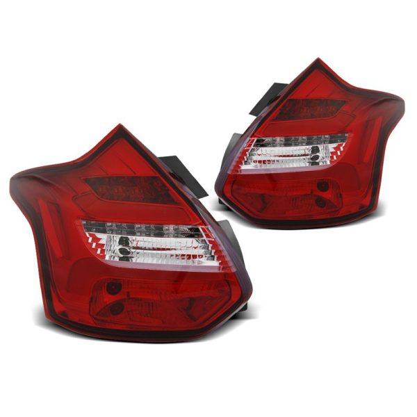 Coppia fari Led Bar e DTS posteriori Ford Focus III HB 11-14 Rossi bianchi