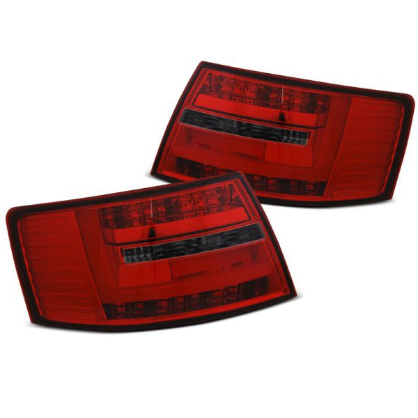 Coppia fari Led Bar posteriori Audi A6 C6 04-08 berlina Rossi e fume