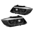 Fari LED Angel Eyes 3D BMW Serie 3 E90 / E91 Neri