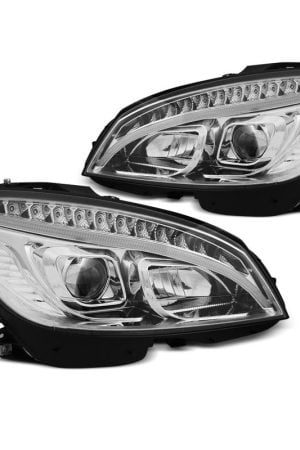 Coppia di fari Tube Light Mercedes Classe C W204 07-10 Chrome