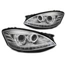 Coppia di fari Xenon stile luce diurna Led Mercedes Classe S W221 05-09 Chrome