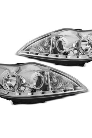 Fari Angel Eyes CCFLe LED per Ford Focus MK2 04-08 Neri