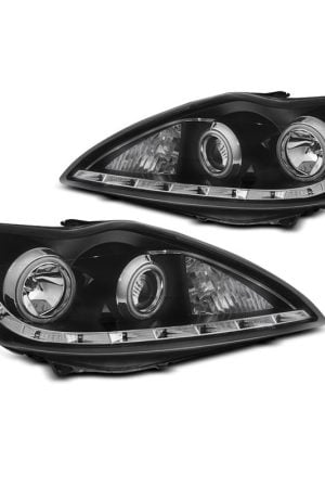 Fari Angel Eyes CCFLe LED per Ford Focus MK2 04-08 Neri