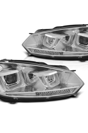 Fari anteriori DRL U-Type e DTS Volkswagen Golf VI 08-12 Chrome