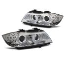 Fari Xenon Led 3D DRL BMW Serie 3 E90 / E91 09-11 Chrome