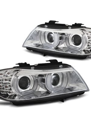 Fari Xenon Led 3D DRL BMW Serie 3 E90 / E91 09-11 Chrome