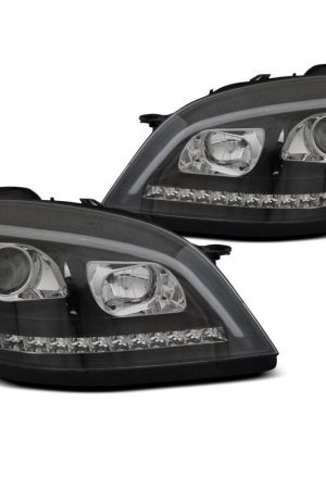 Coppia di fari a Led stile luce diurna e DTS Mercedes Classe M W164 05-07 Neri