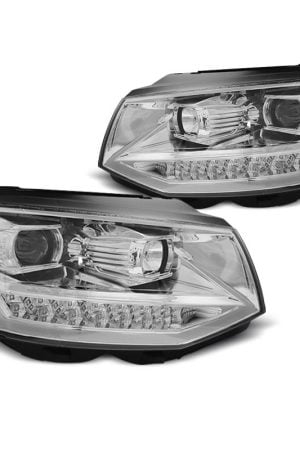 Coppia di fari DRLvera luce diurna con tube light e DTS Volkswagen T6 2015- Chrome