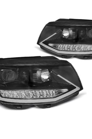 Coppia di fari DRLvera luce diurna con tube light e DTS Volkswagen T6 2015- Neri